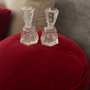 Vintage crystal perfume bottles a set of two